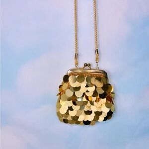 Gold evening purse bag
